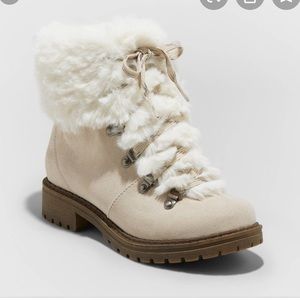 Lilliana Microsuede Faux Fur Lace-Up Boots